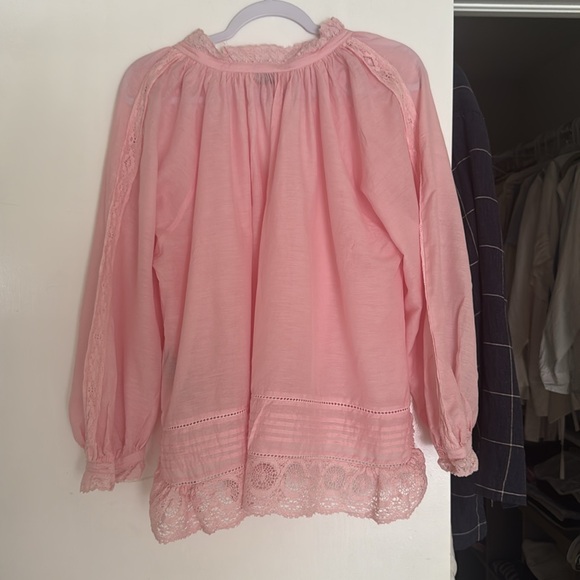 ZADIG & VOLTAIRE Theresa Soft Pink Lace Blouse - Picture 3 of 5